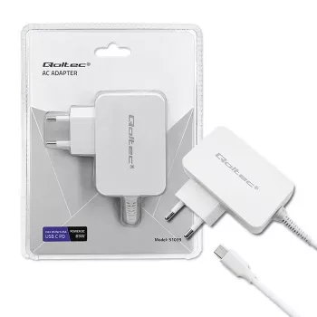 Netzteil QOLTEC 51039 65W AC-to-DC 220–240V 20.3V/3.25A Type C weiß, 1.7 m Kabel