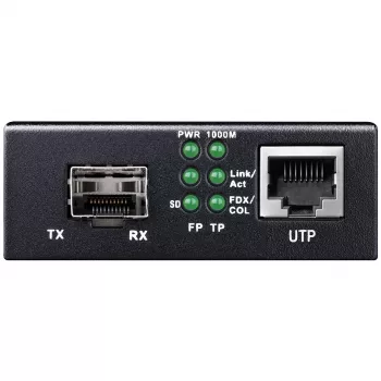 Netzwerk-Medienkonverter Cudy MC220 — Gigabit (1000 Mbit/s) Singlemode-SFP 1310 nm, 1x RJ-45, 1x SFP, Schwarz