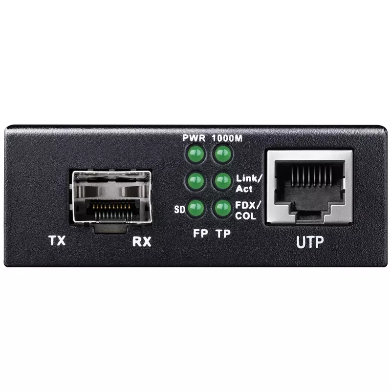 Netzwerk-Medienkonverter Cudy MC220 — Gigabit (1000 Mbit/s) Singlemode-SFP 1310 nm, 1x RJ-45, 1x SFP, Schwarz