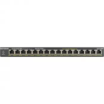 NETGEAR GS316PP Unmanaged Gigabit Ethernet (10/100/1000) Power over Ethernet (PoE) Schwarz