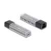 DELOCK USB 3.2 Gen 1 (3.1 Gen 1) 4-Port Hub mit Typ-A + Typ-C Host (5000 Mbit/s) Schwarz/Transparent