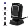 Fester 1D/2D-Barcodeleser QOLTEC 50864, LED-Sensor, USB (kabelgebunden), schwarz, 145×85×80 mm