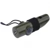 Multifunktionale Survival-Pfeife Mil-Tec SP.22073 — 6-in-1 oliv, Kompass, Thermometer, Spiegel, Lupe, Licht, 100×35×30 mm
