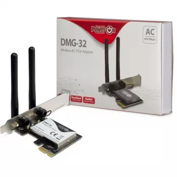 Inter-Tech DMG-32 - Eingebaut - Kabellos - PCI Express - Wi-Fi - 650 Mbit/s - Schwarz - Silber (88888148)