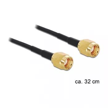 Koaxialkabel DeLOCK 88475 0,32m RP-SMA Gold Schwarz