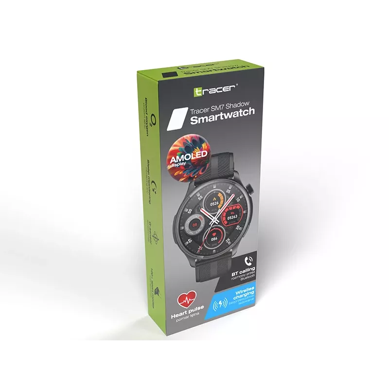 Smartwatch TRACER SM7 Shadow mit Bluetooth und Herzfrequenzmesser