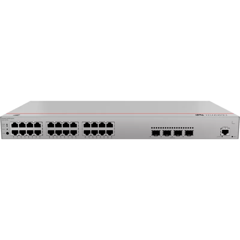 Switch HUAWEI S220-24P4X — 24 x Gigabit (10/100/1000) RJ-45, 4 x SFP+, PoE, 1U grau