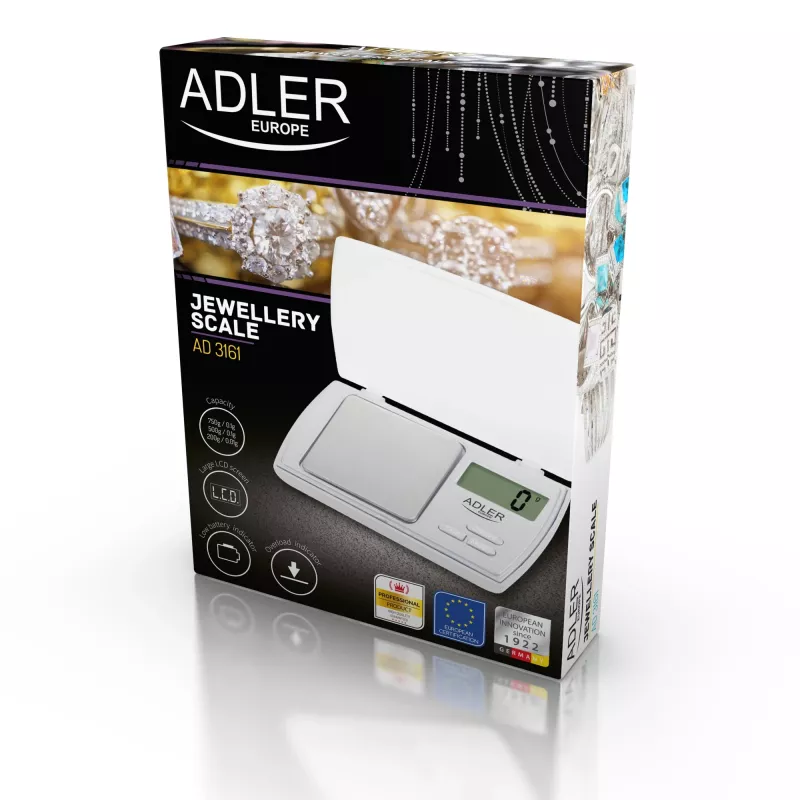 Adler AD 3161 Küchenwaage Weiß Rechteckig Elektronische Personenwaage