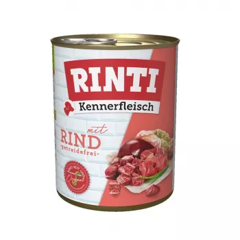 RINTI Kennerfleisch Rind - Nassfutter für Hunde - 800g