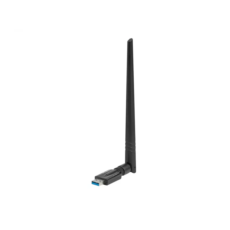 Interne WLAN-Karte LANBERG NC-1200-WIE — Dualband-USB-WLAN-Adapter, RTL8812BU, bis zu 1200 Mbit/s, externe 2x2 Antennen (5 dBi), schwarz
