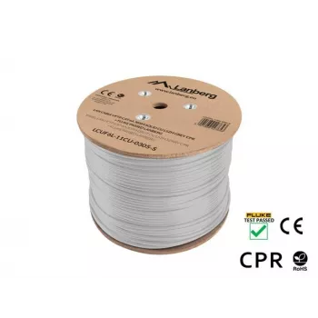 Netzwerkkabel LANBERG LCUF6L-11CU-0305-S U/FTP Cat6a auf Trommel, 305 m, 23 AWG, 500 MHz, grau