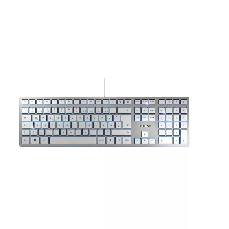 Tastatur CHERRY KC 6000 schlank Universal USB QWERTZ Deutsch Silber