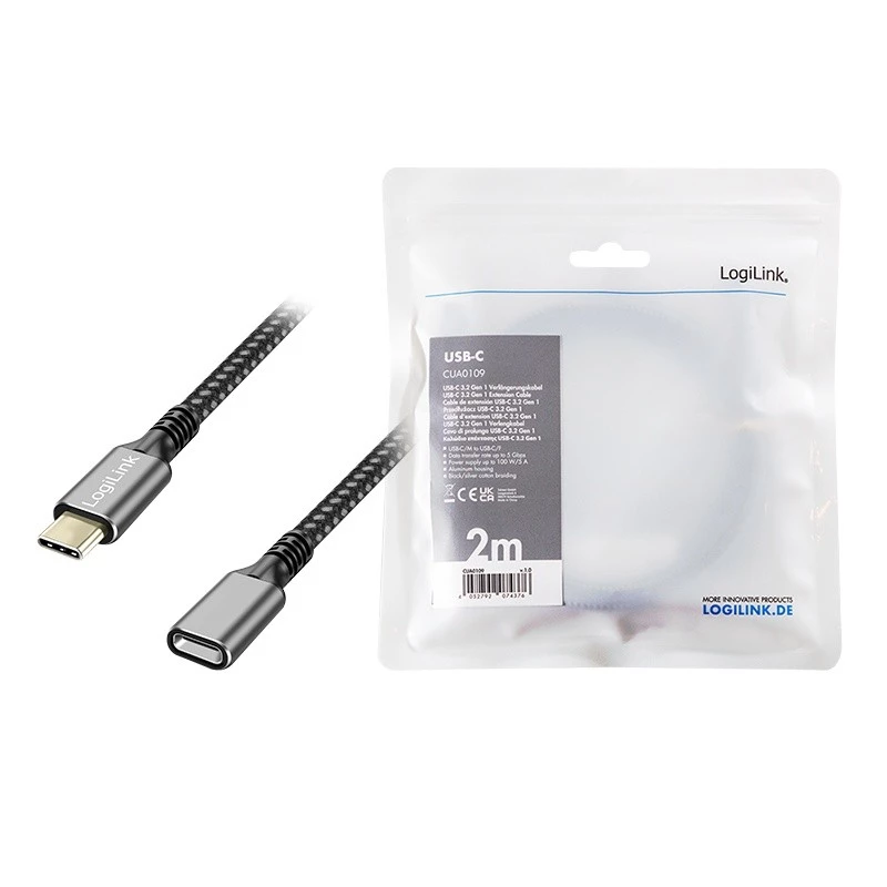 USB 3.2 Gen1 Type-C auf USB-C/F, PD, 2m