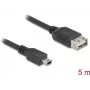 DeLOCK USB-Kabel USB 2.0 5m Mini-USB B USB A Schwarz