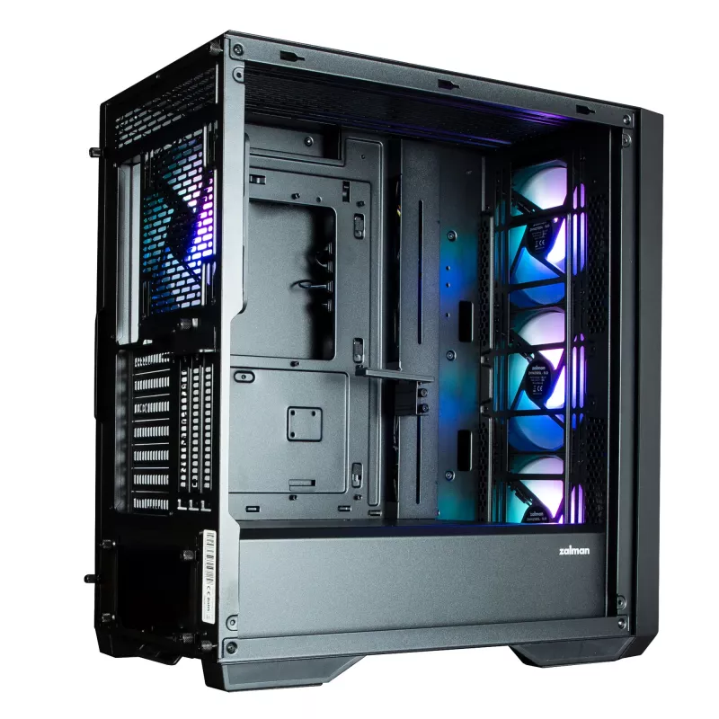 Zalman Z9 Iceberg MS Schwarz ATX Mid Tower PC-Gehäuse inklusive 4x 140 mm ARGB Lüfter - Midi/Mini Tower - ATX