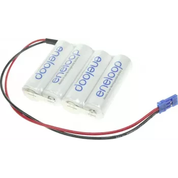 Panasonic Akkupack 4 Mignon (AA) Kabel, Stecker NiMH eneloop Reihe F1x4 Graupner 4,8 V 1900 mAh (124006)