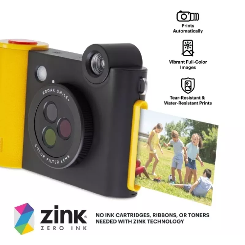 Sofortbildkamera Kodak SMILE+ 2x3 Schwarz — tragbare Sofortbildkamera mit 2×3-Abzügen