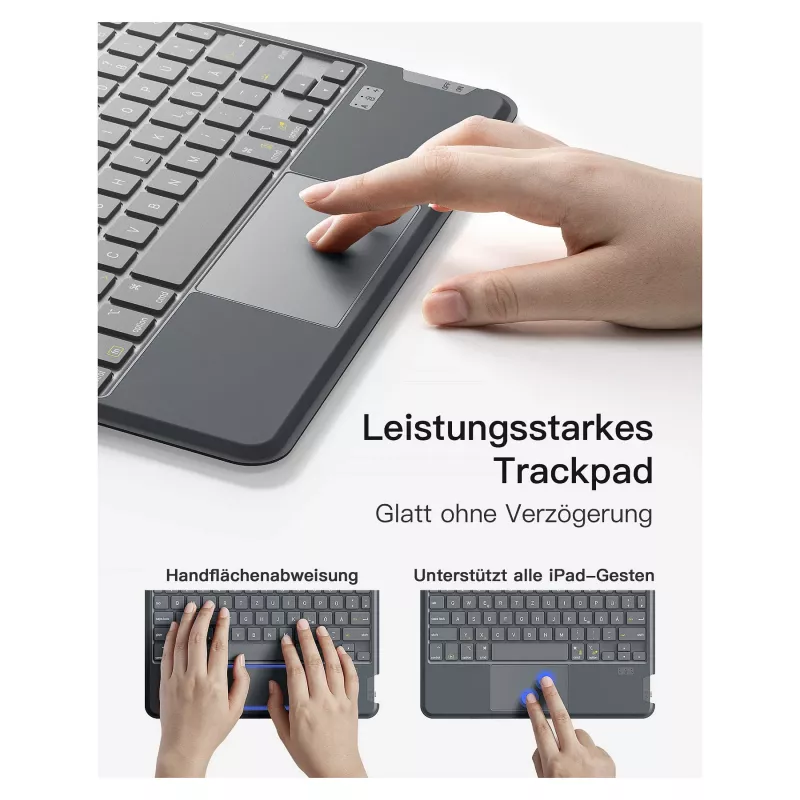inateck Tastatur iPad 11 iPad 10. Gen. Kom. QWERTZ grau