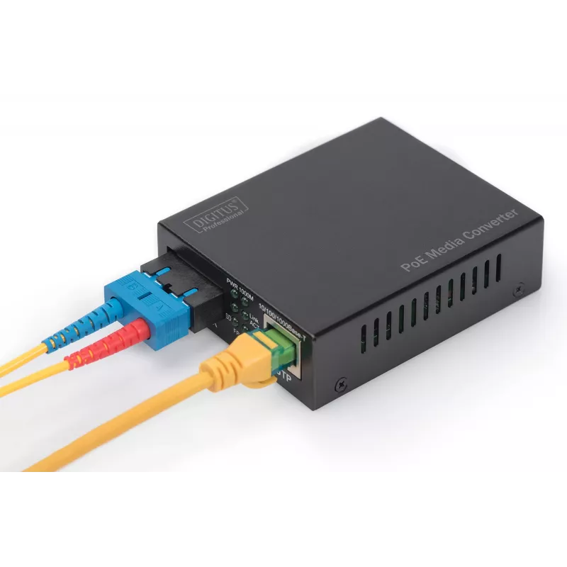 Digitus Gigabit-PoE-Medienkonverter, RJ45 / SC, MM, PSE