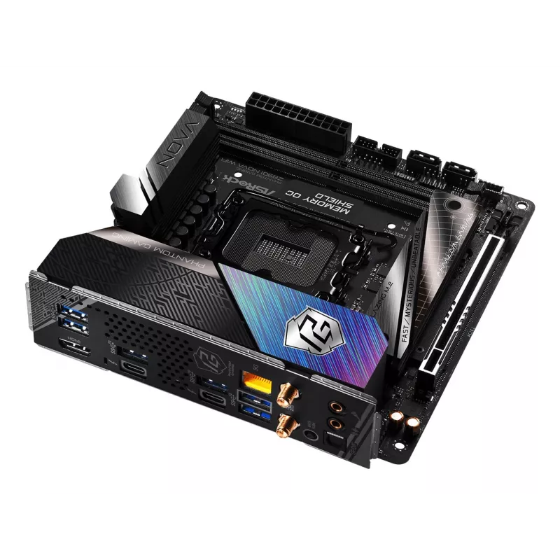 ASRock Phantom Gaming Z890I Nova WiFi Mainboard — Intel Z890, LGA 1851, Mini-ITX, DDR5, 2x M.2, Wi‑Fi 6E/7, 5Gb LAN, Thunderbolt