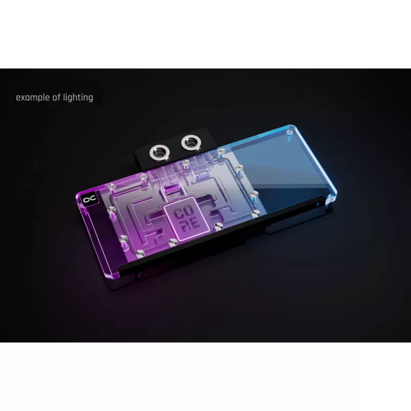 Kühlblock Alphacool Core RX 9070 XT Mercury Transparent Chrome mit Backplate