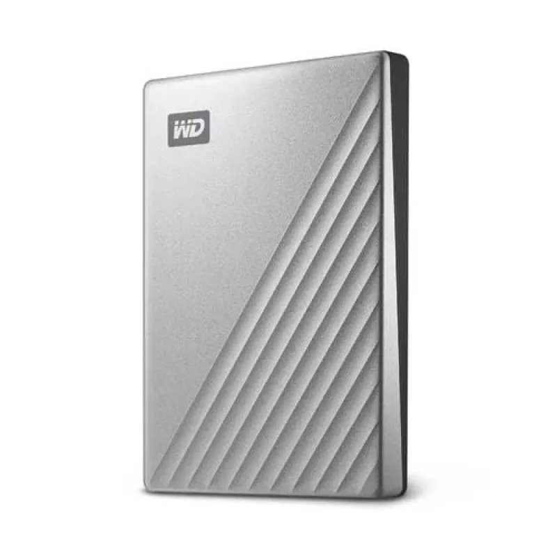 WD My Passport Ultra für Mac WDBKYJ0020BSL - Festplatte - verschlüsselt - 2 TB - extern (tragbar) - USB 3.0 (USB-C-Anschluss) - 256-Bit-AES - Silber