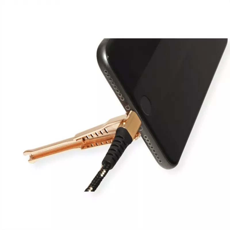 Lightning-Kabel ROLINE 11.02.8923 1m Schwarz Gold