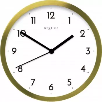 NeXtime Wanduhr 2523gw Arabisch, Ø44 cm, Wand, Gold/Weiß