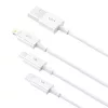 USB-Kabel Baseus SUP0003529 — USB 3.2 Gen 1 (3.1 Gen 1), 1 m, USB-A auf USB-C / Micro USB-A / Lightning, Weiß