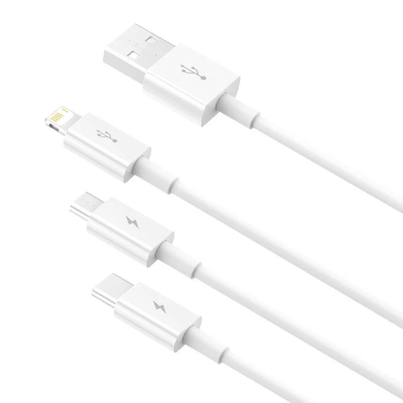 USB-Kabel Baseus SUP0003529 — USB 3.2 Gen 1 (3.1 Gen 1), 1 m, USB-A auf USB-C / Micro USB-A / Lightning, Weiß
