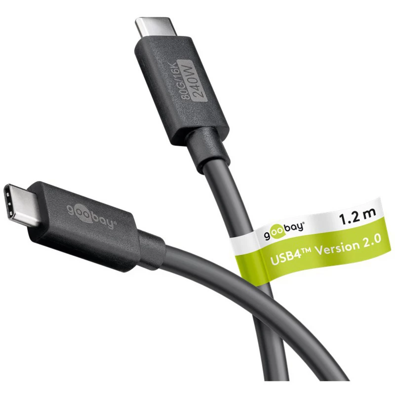 USB-C Kabel WENTRONIC USB4 Gen4 1.2m — supports 16k@60Hz and 4K@120Hz