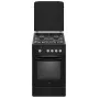 Gasherd MPM MPM-56-KGF-21/B — 4-Flammen Edelstahl, Backofen 54 l, Knopfsteuerung