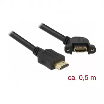 HDMI-Kabel DeLOCK 85467 0,5m Typ A Stecker auf Buchse Schwarz