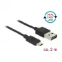 USB-Kabel DeLOCK 83850 USB 2.0 2m USB A auf Micro-USB B Schwarz
