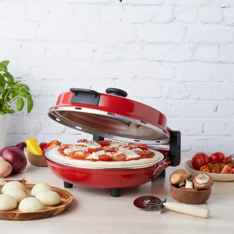 Pizzamaker Petra PT5666VDE Bella Pizza 1200 W antihaftbeschichtete Oberfläche, Tisch-Pizzaofen