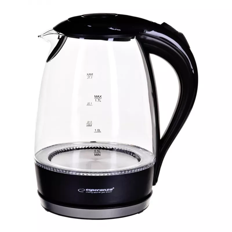 Esperanza - Wasserkocher Salto Angel EKK011K 2200W 1,7l Schwarz (EKK011K)