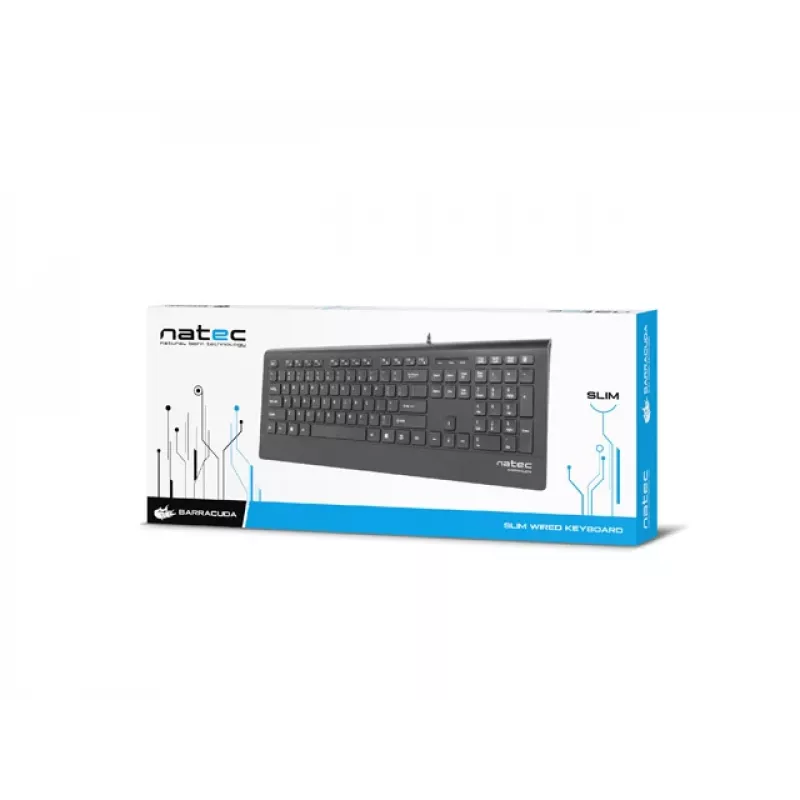 Natec Barracuda - Tastatur - US - Schwarz - Tastatur - US-Englisch - Schwarz