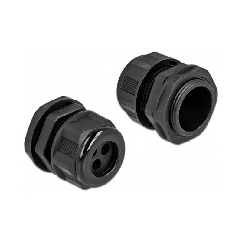 Kabelverschraubung DeLOCK 60377 Schwarz Kunststoff 2 Stk.