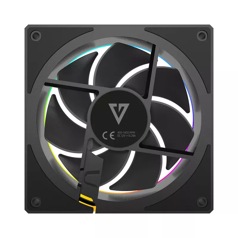 Gehäuselüfter MODECOM VOLCANO LOOP 120 ARGB, 120 mm, PWM, 400–1400 U/min, Schwarz
