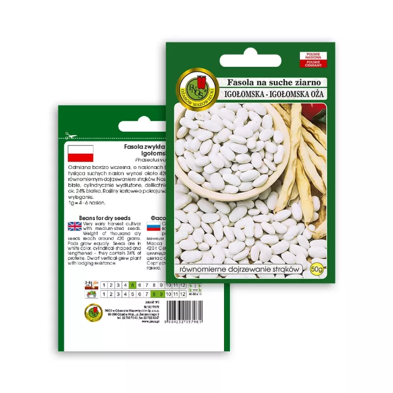 Saatgutpackung Seklos LT PNOS — Trockenbohnen 'Igłomska' Samen, 50 g