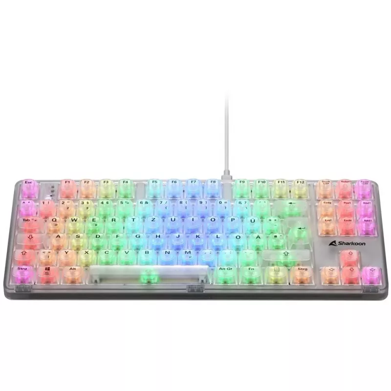 Crystal Shark, Gaming-Tastatur Weiß, DE-Layout, KTT