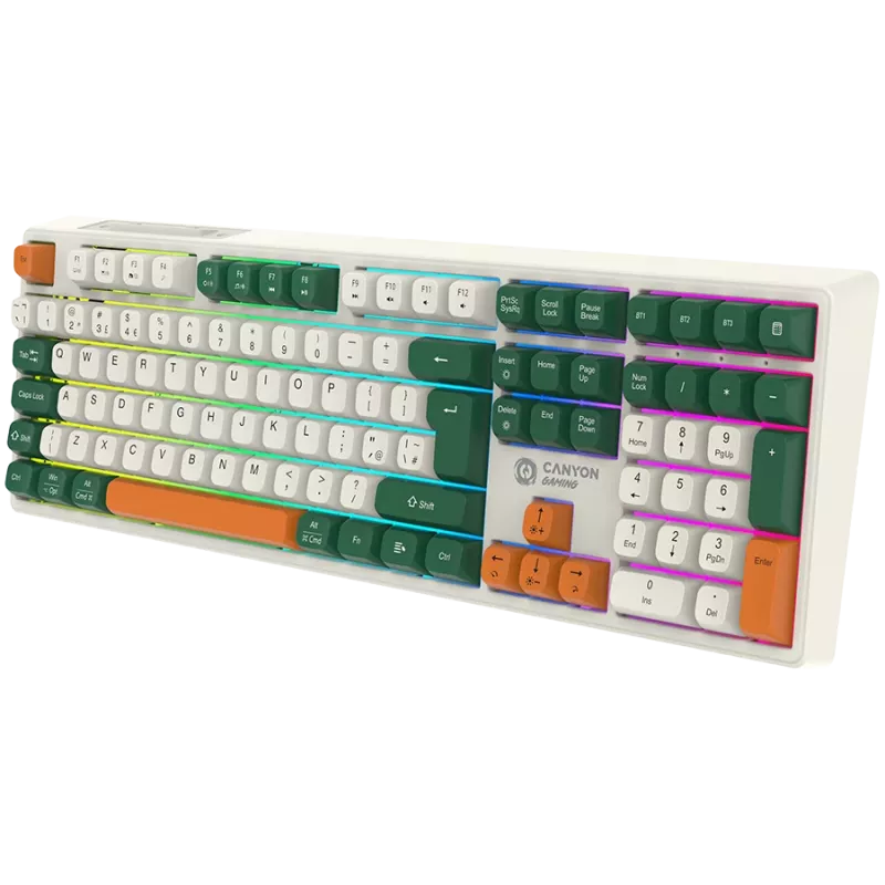 Mechanische kabellose Tastatur CANYON Shadder GKW-11 RGB Weiß
