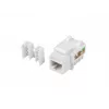 Keystone-Modul LANBERG KSU6-1090, Cat6 U/UTP flach, RJ-45 Stecker auf LSA-Buchse, AWG 22/26, 14.5×16.1 mm, weiß