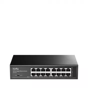 Netzwerk-Switch Cudy GS1016 — 16-Port Gigabit Ethernet (10/100/1000), 32 Gbit/s Switching, Rackmontage, AC-betrieben