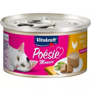 Nassfutter für Katzen Vitakraft Poésie Mousse — Huhn 85 g, adult, 78 % Feuchtigkeit, 11 % Protein, 7 % Fett