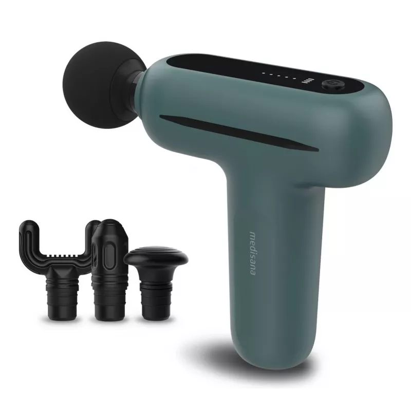 Medisana MG 200 Muskelmassagegerät mit 4 Köpfen, Vibration, 3000 U/min, 8 mm Amplitude, Li‑Ion 7,4V, USB-Ladung