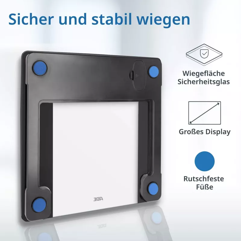 Badezimmer-Körperanalysewaage ADE Ines BA2300-1 — schwarz, Körperzusammensetzungsmessung