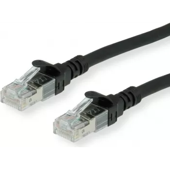 ROLINE - Patchkabel - RJ-45 (M) zu RJ-45 (M) - 30 cm - SFTP - CAT 6a - Schwarz (21.15.2975)