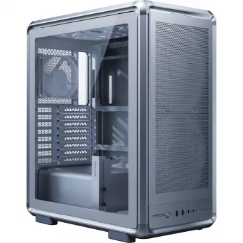 Cooler Master MasterFrame 500 Mesh PC-Gehäuse, Midi-Tower, E-ATX, Hartglas – Silber