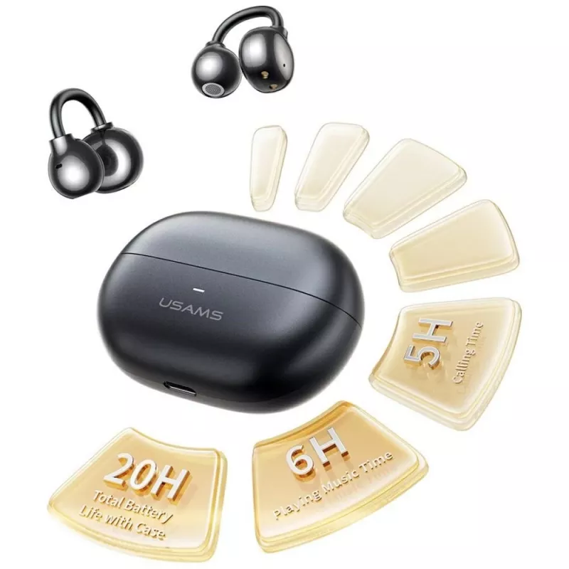 Bluetooth-Kopfhörer R02 Clip-on grau